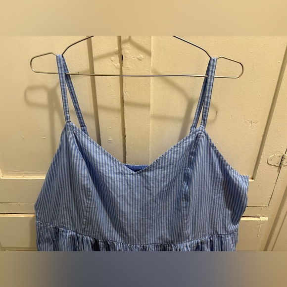 NWT Old Navy XXL Light Blue/White Striped Cotton Midi Dress - Picture 3 of 10